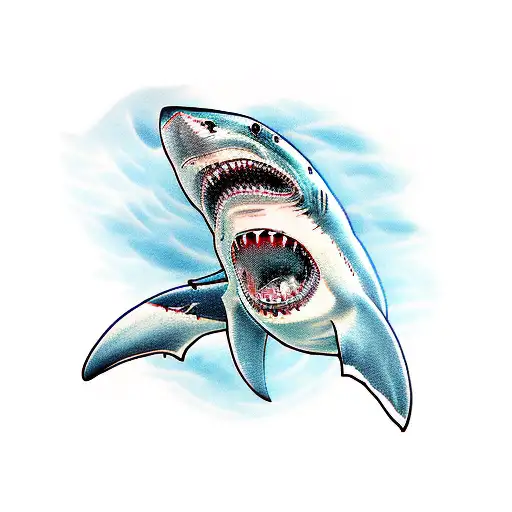 great white shark tattoo design idea