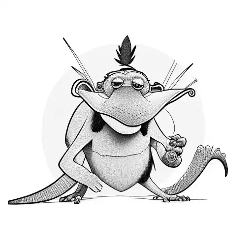 Manny from ice age minimalistic  tattoo design idea