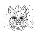witchy cat tattoo design idea