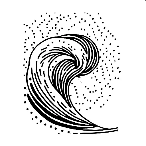 A stylish tattoo of a wave with a double-line bracelet design on Craiyon