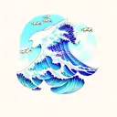 double Ocean Wave  tattoo design idea