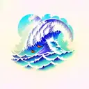 double Ocean Wave  tattoo design idea