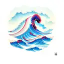 double Ocean Wave  tattoo design idea