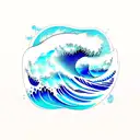 double Ocean Wave  tattoo design idea