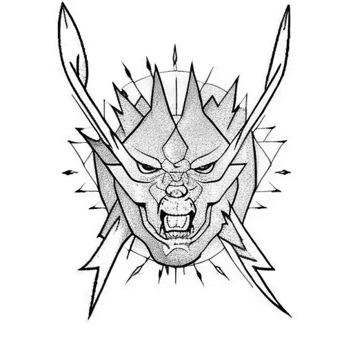 lightning, spikes, arrow tattoo design idea