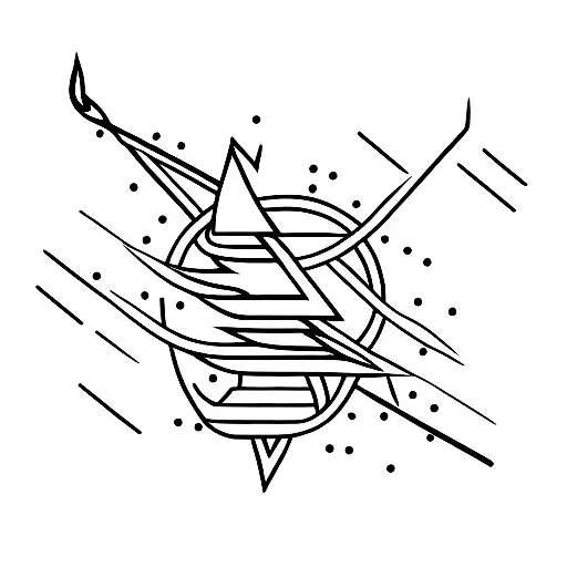 lightning, spikes, arrow tattoo design idea