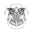 raven runes celtic tattoo design idea