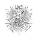 raven runes celtic tattoo design idea