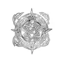 raven runes celtic tattoo design idea