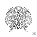 raven runes celtic tattoo design idea