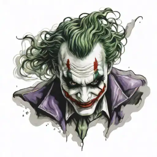 Joker face tattoo design idea