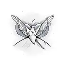 abstract line drawing dove and prarying mantis line drawing tattoo design idea