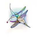 abstract line drawing dove and prarying mantis line drawing tattoo design idea