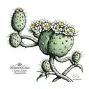 texas wildflowers with prickly pear cactus tattoo design idea