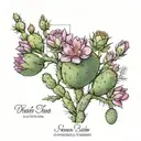 texas wildflowers with prickly pear cactus tattoo design idea