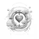 heartbeat with the name Jay an BF underneath the day 01/31/infinity sign tattoo design idea