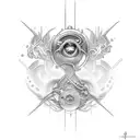 heartbeat with the name Jay an BF underneath the day 01/31/infinity sign tattoo design idea