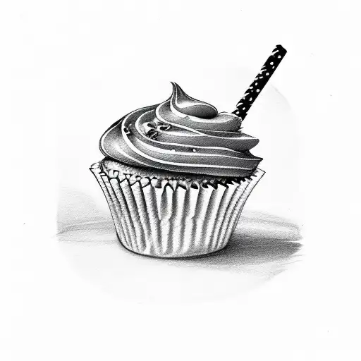 candy and cupcake tattoo design idea