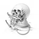 1 hand choking throat tattoo design idea