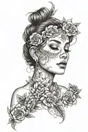 dreamer with a line art tattoo tattoo design idea