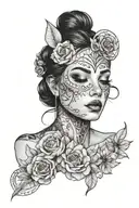 dreamer with a line art tattoo tattoo design idea
