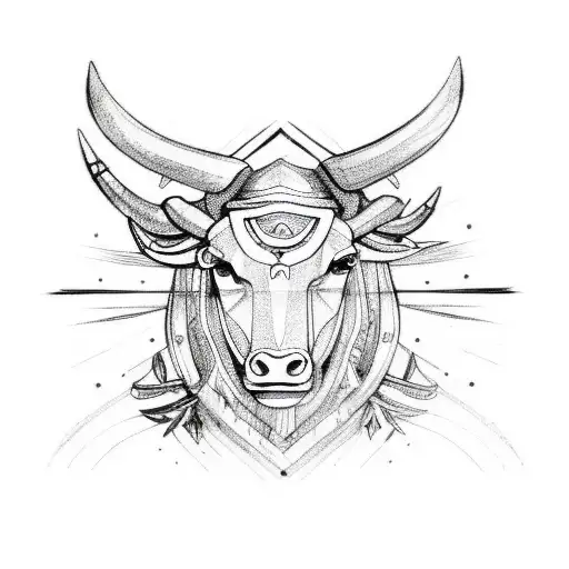 Taurus and Libra star signs connected tattoo design idea