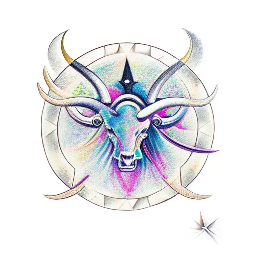 Taurus and Libra star signs intertwined tattoo design idea