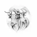 Taurus and libra tattoo design idea