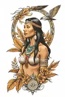 Pocahontas tattoo design idea