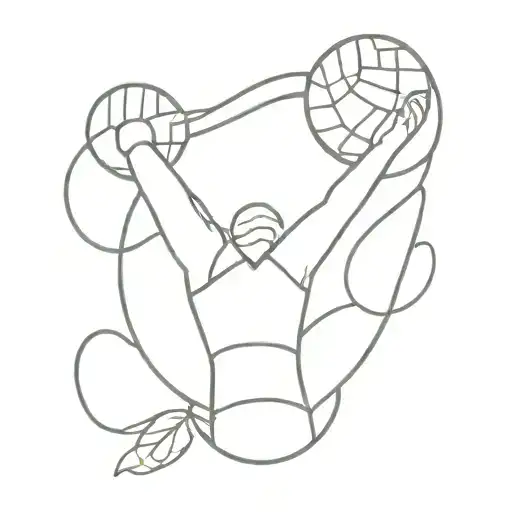 small tattoo reminding me of fitness and  volleyball  tattoo design idea
