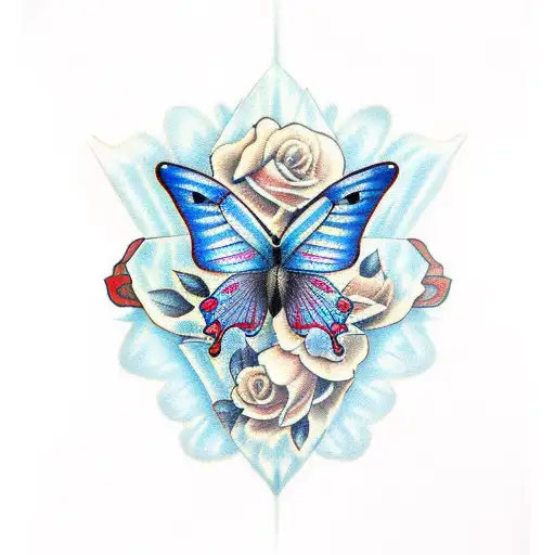 butterfly shedding its skin tattoo design idea