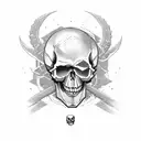 malevolent shrine in left arm, with skull up to the sleeve tattoo design idea