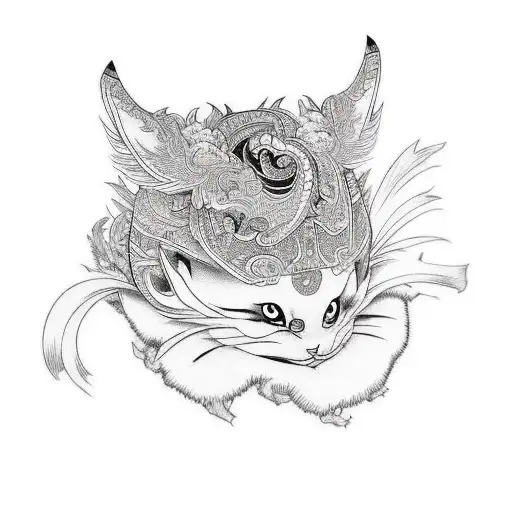 young miko  tattoo design idea