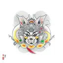 young miko  tattoo design idea