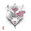 young miko  tattoo design idea