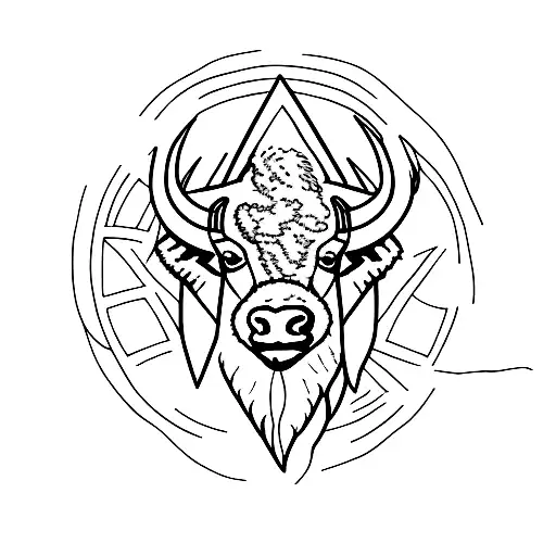 bison tattoo design idea