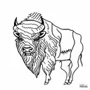 bison tattoo design idea
