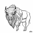 bison tattoo design idea