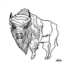 bison tattoo design idea