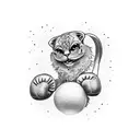 Motives of boxing family and life tattoo design idea