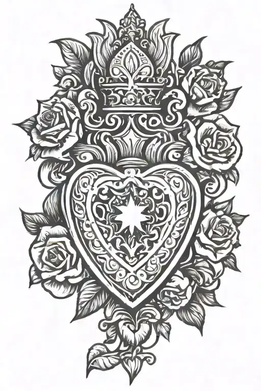 Sacred Heart tattoo design idea
