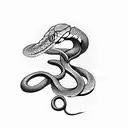 snake eating itself tattoo design idea