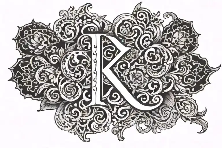 Letter Name "Ercilia Kara Elvira" tattoo design idea