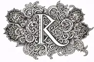 Letter Name "Ercilia Kara Elvira" tattoo design idea