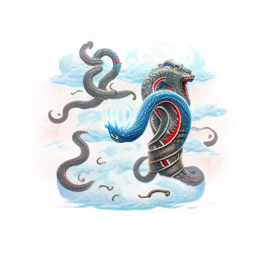 thor fight jormungandr tattoo design idea