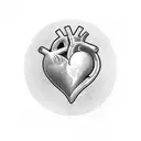 Heart with initial and date aroud heart tattoo design idea