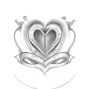 Heart with initial and date aroud heart tattoo design idea