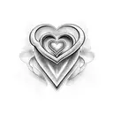 Heart with initial and date tattoo design idea