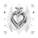 Heart with initial and date tattoo design idea