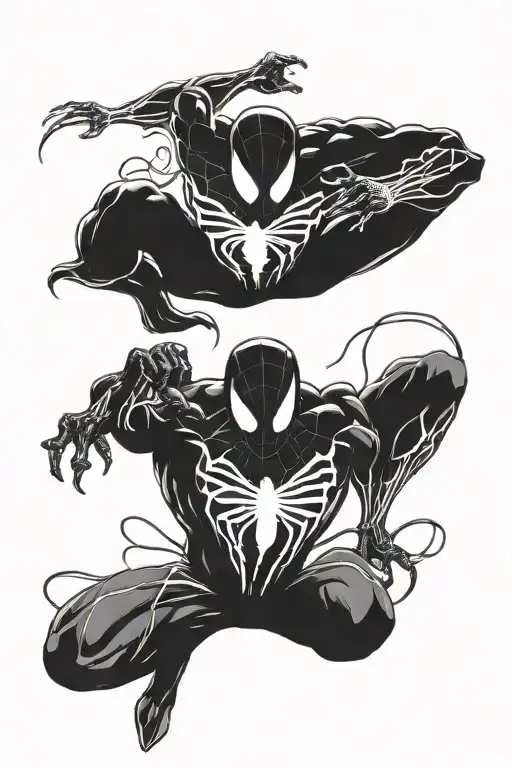 spider man and venom carnage tattoo design idea